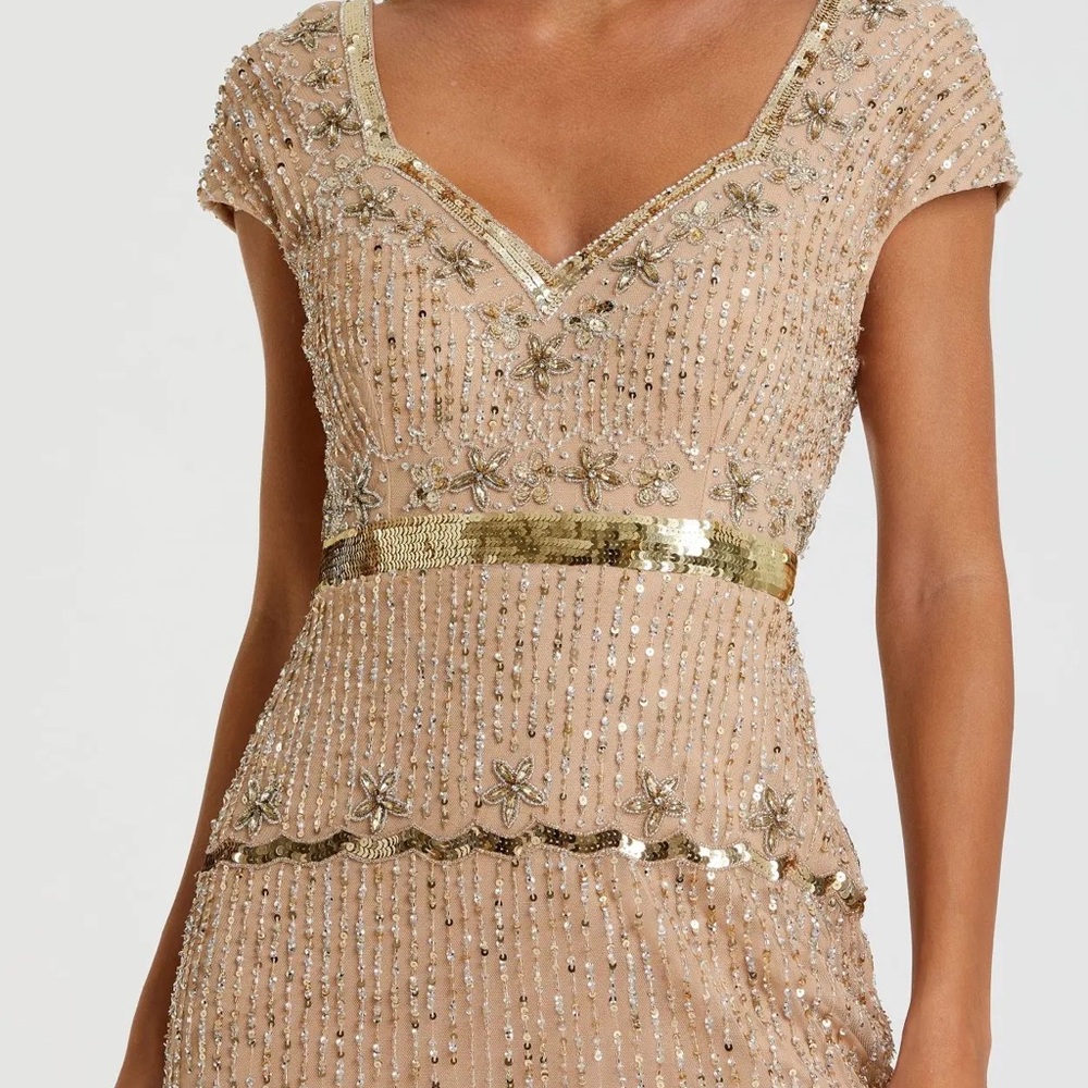 ✔️#88B BNWT MAC DUGGAL Sweetheart Neckline Beaded Sequin Column Gown #9089 - Picture 3 of 10